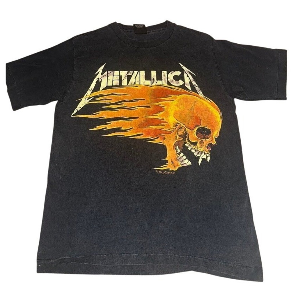 Vintage Metallica 1994 Summer Sh*t Tour Shirt Pushead Flaming Skull Giant Large